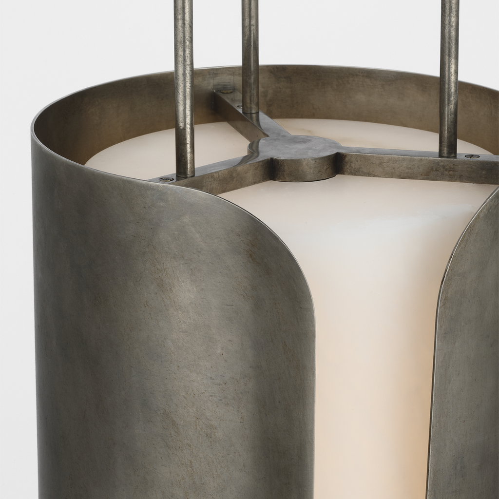 Armise 11" Pendant | Mottled Pewter | Alabaster