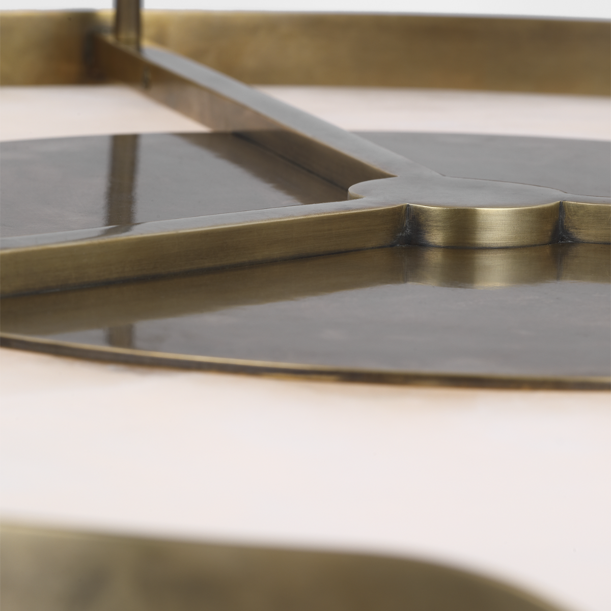 Armise 28" Drum Chandelier | Mottled Brass | Alabaster