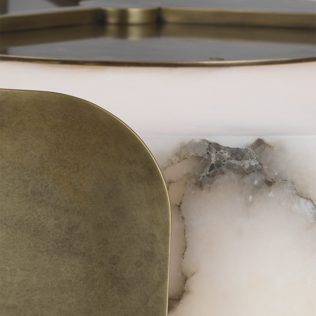 Armise 28" Drum Chandelier | Mottled Brass | Alabaster