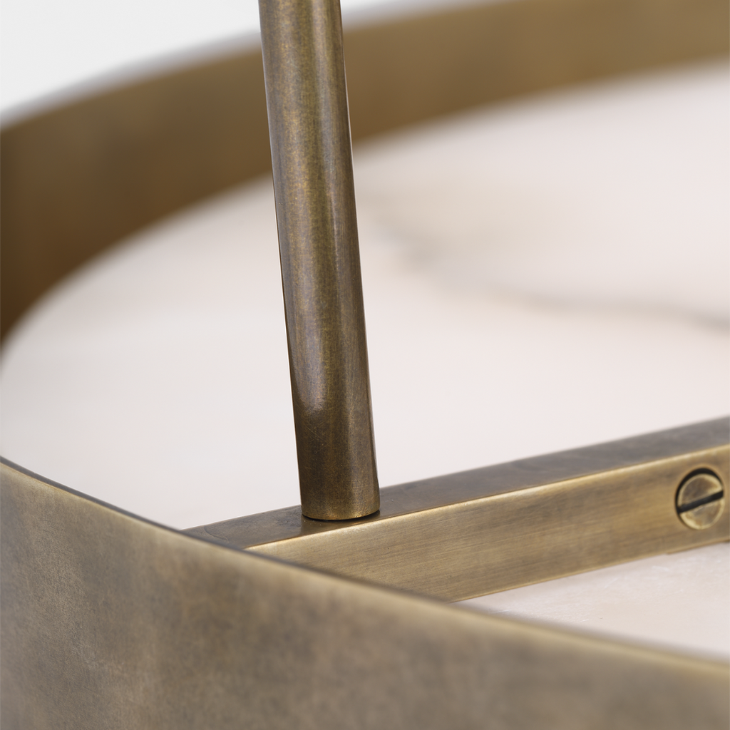 Armise 28" Drum Chandelier | Mottled Brass | Alabaster