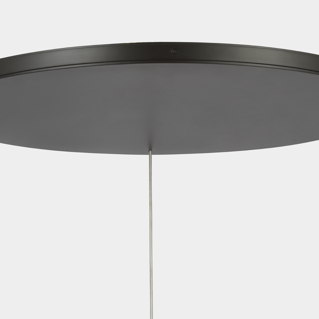 Armise 28" Drum Chandelier | Matte Carbon | Nova Frost