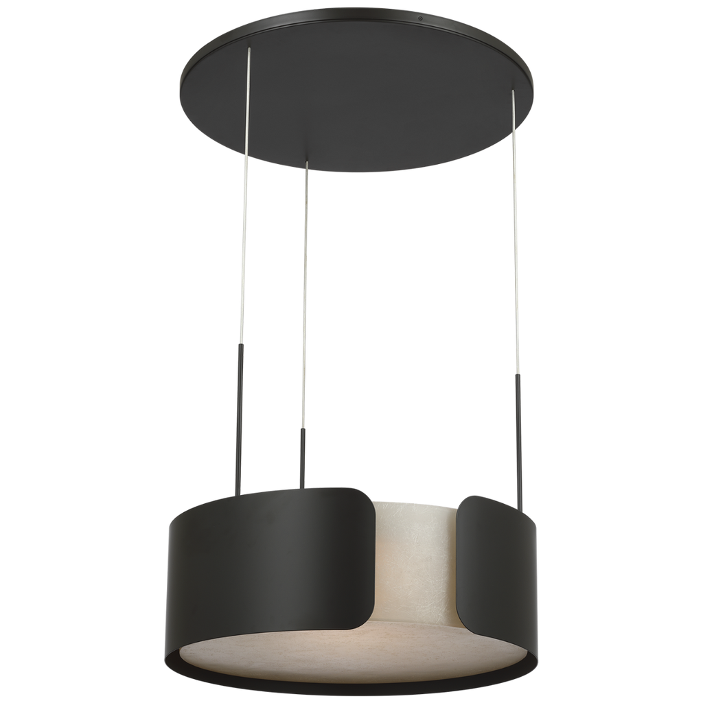 Armise 28" Drum Chandelier | Matte Carbon | Nova Frost