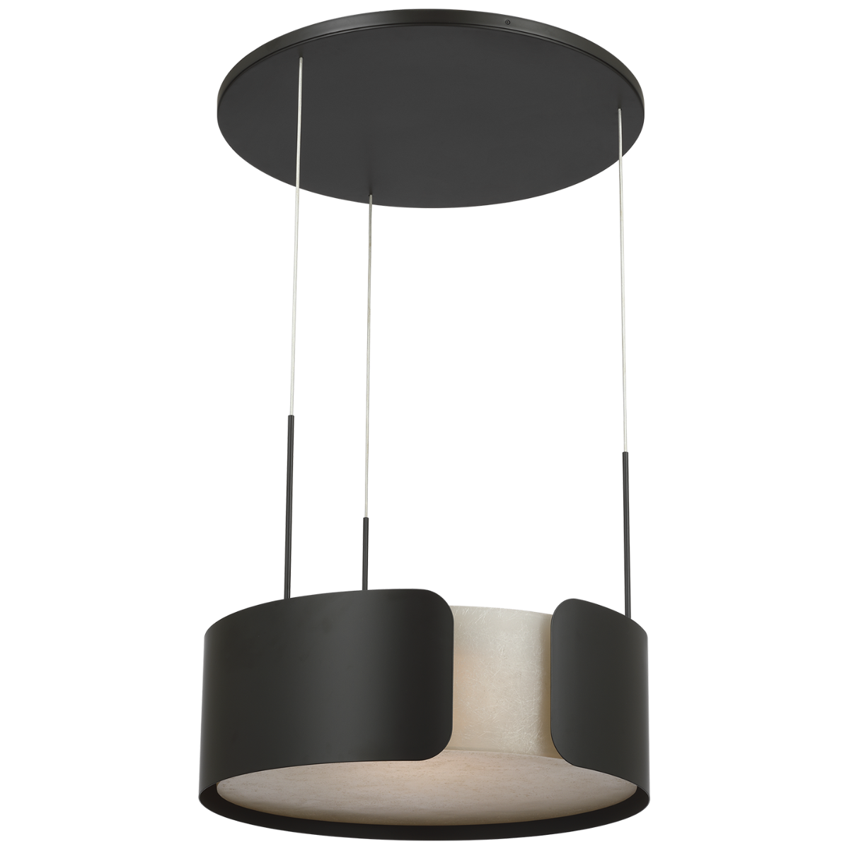 Armise 28" Drum Chandelier | Matte Carbon | Nova Frost