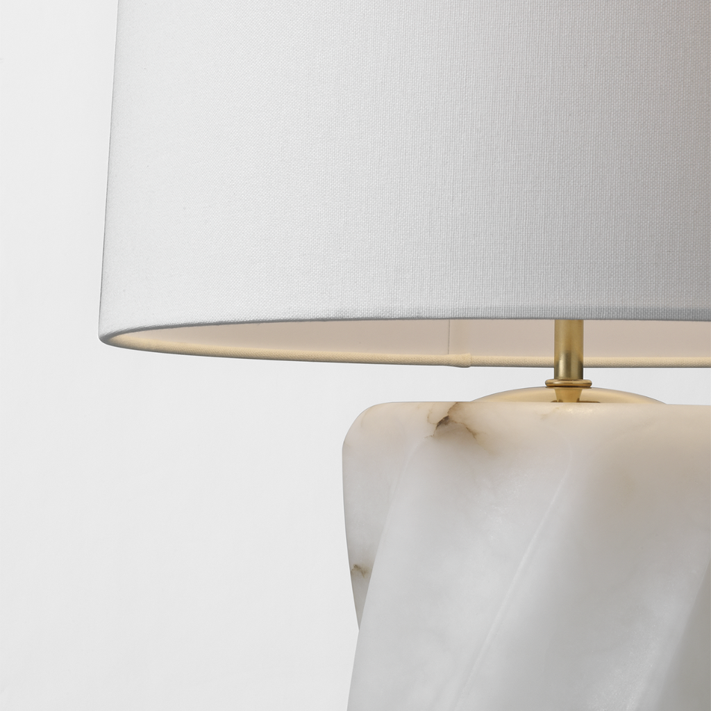 Ripley 25" Torsade Table Lamp | Alabaster | Linen Shade