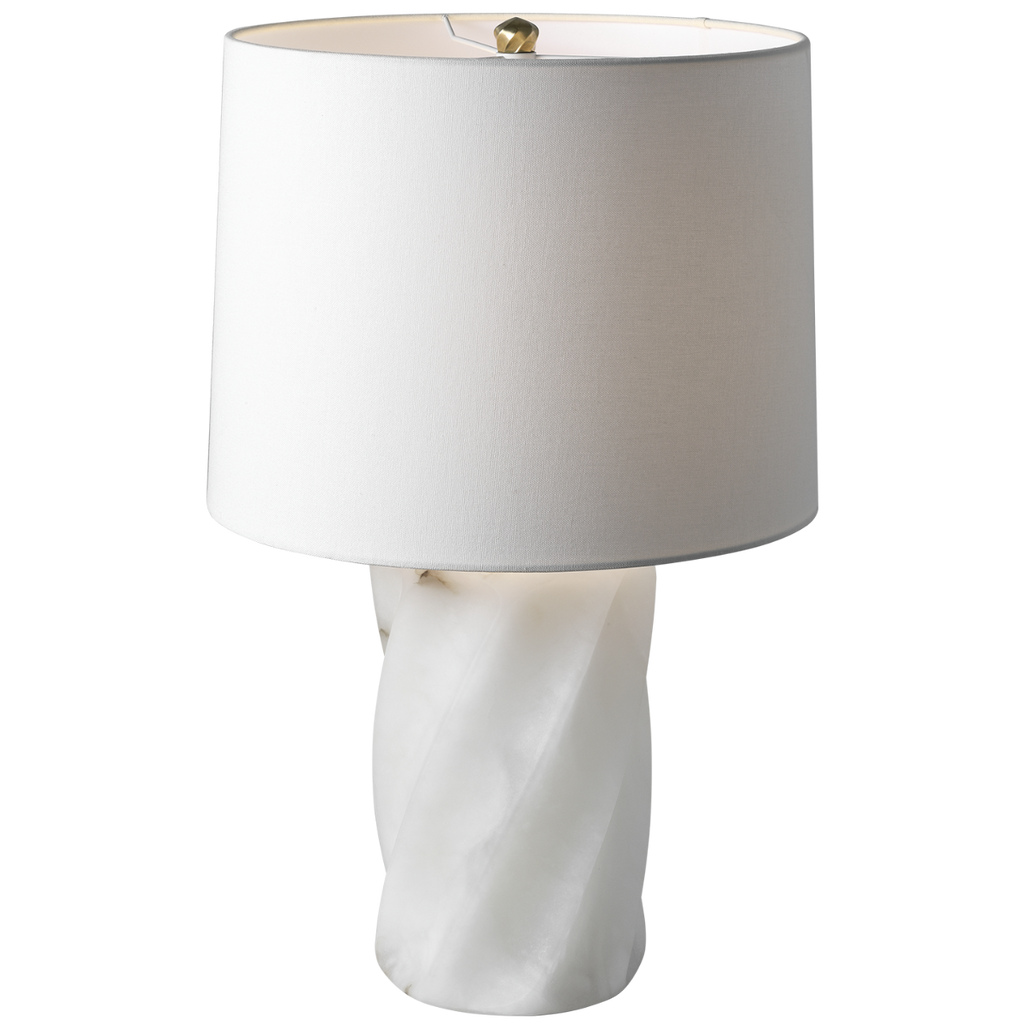 Ripley 25" Torsade Table Lamp | Alabaster | Linen Shade