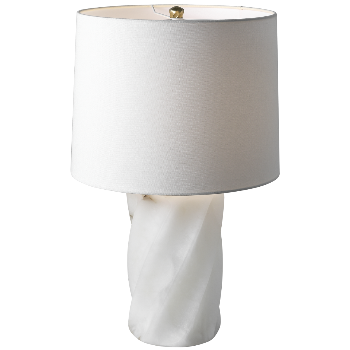Ripley 25" Torsade Table Lamp | Alabaster | Linen Shade