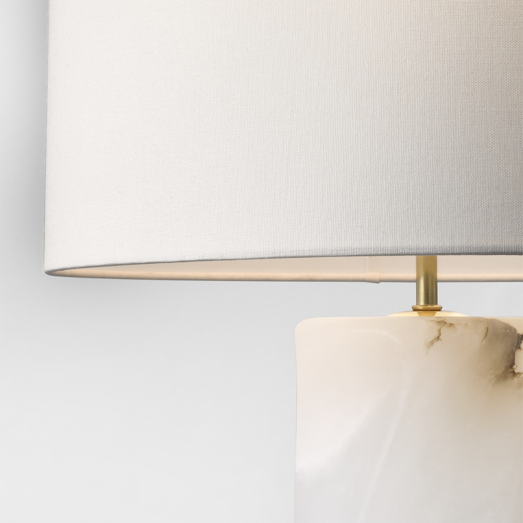 Ripley 29" Torsade Table Lamp | Alabaster | Linen Shade