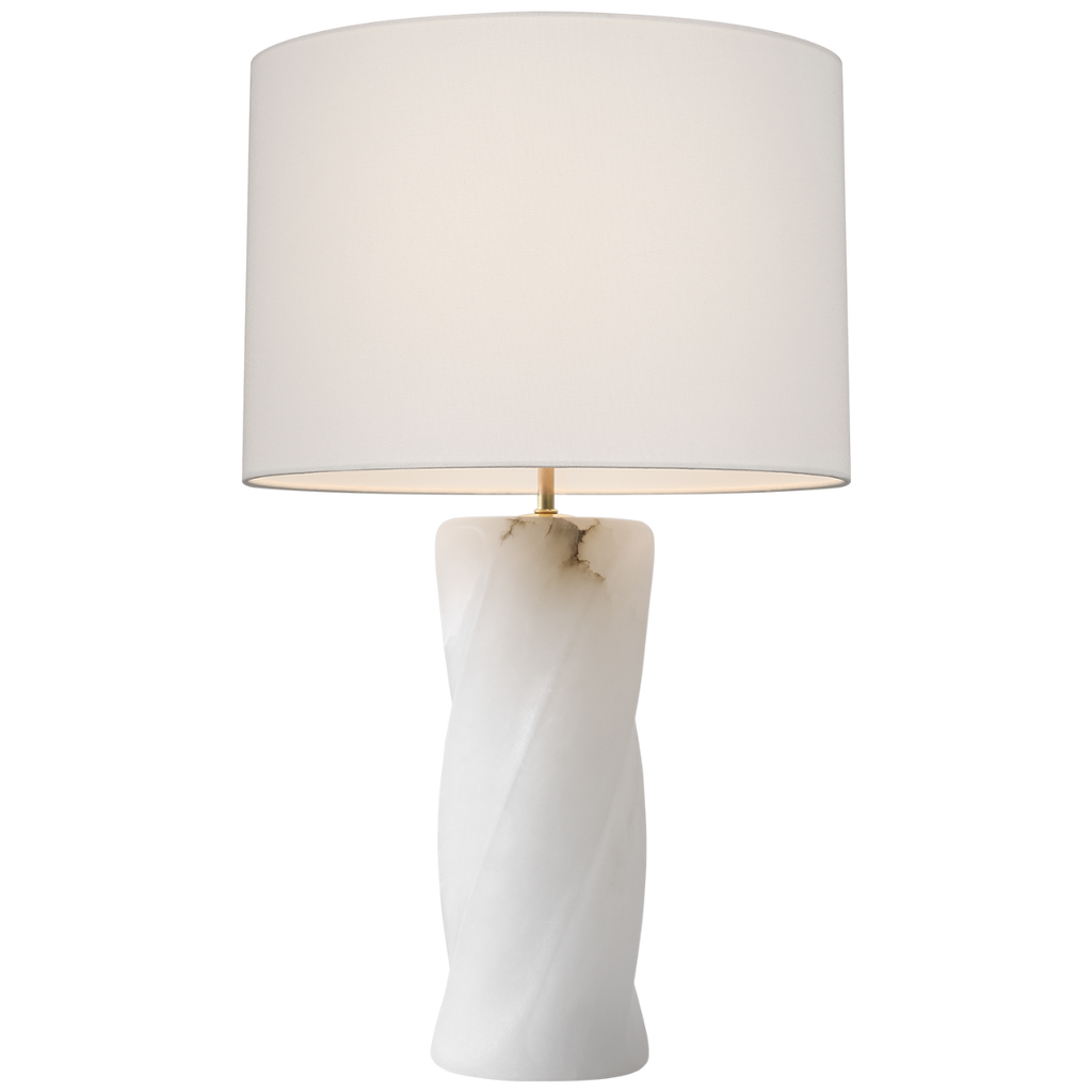 Ripley 29" Torsade Table Lamp | Alabaster | Linen Shade