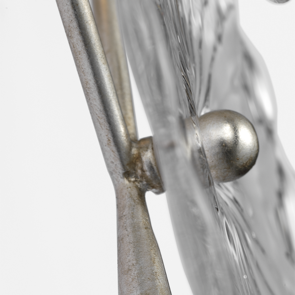 Gianna 21" Layered Sconce | Burnished Silver Leaf | Clear Glass