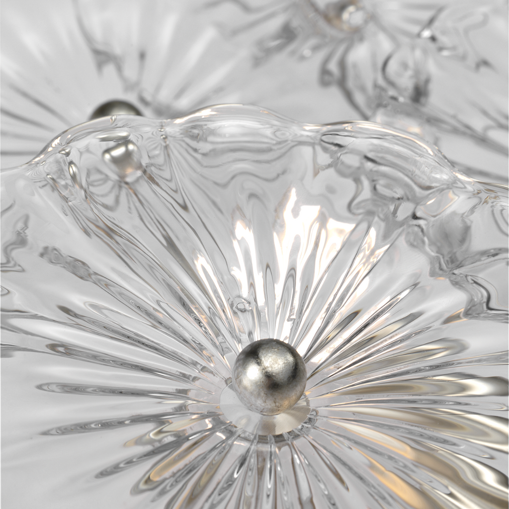 Gianna 21" Layered Sconce | Burnished Silver Leaf | Clear Glass