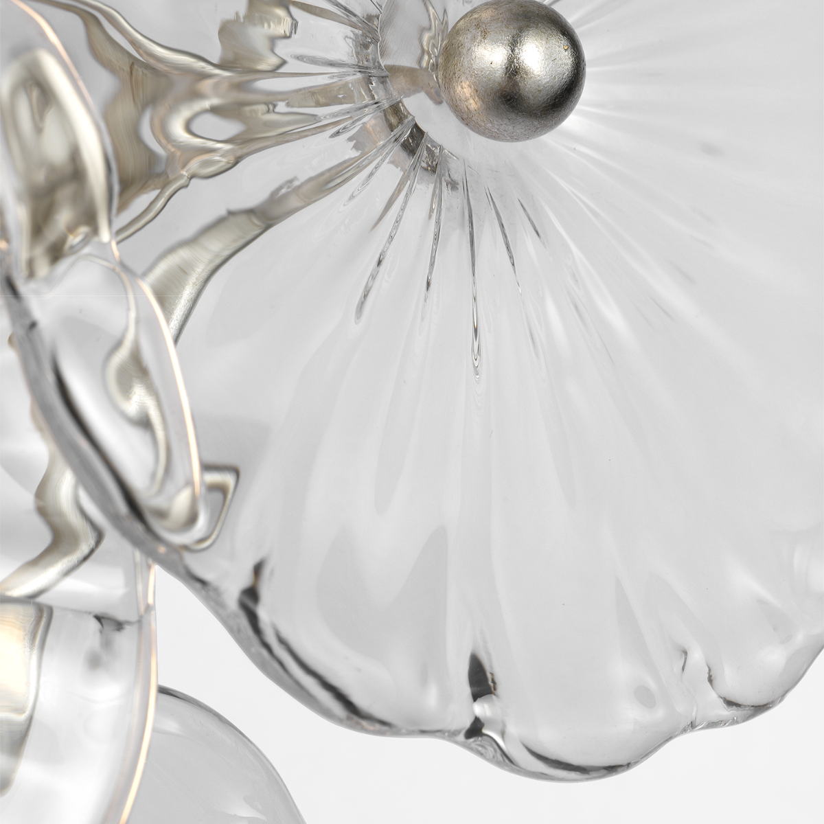 Gianna 21" Layered Sconce | Burnished Silver Leaf | Clear Glass