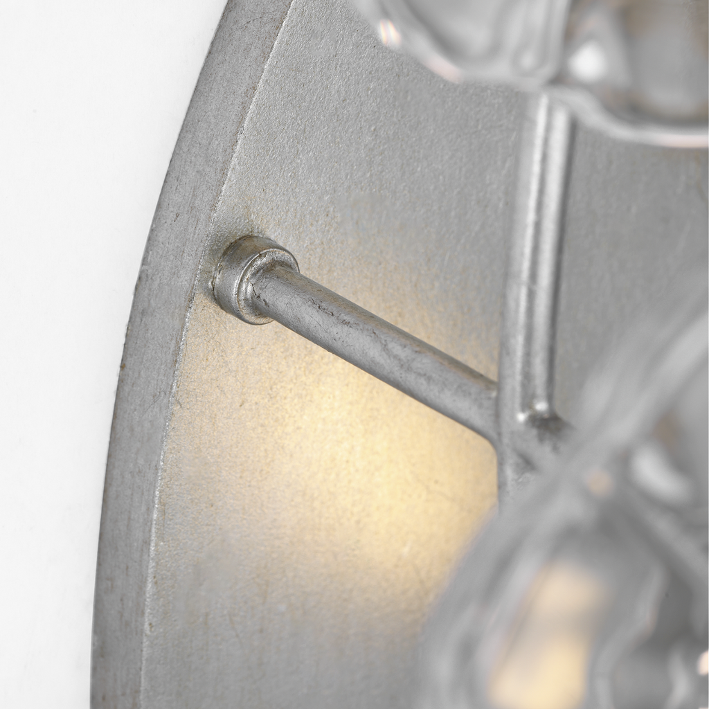 Gianna 21" Layered Sconce | Burnished Silver Leaf | Clear Glass