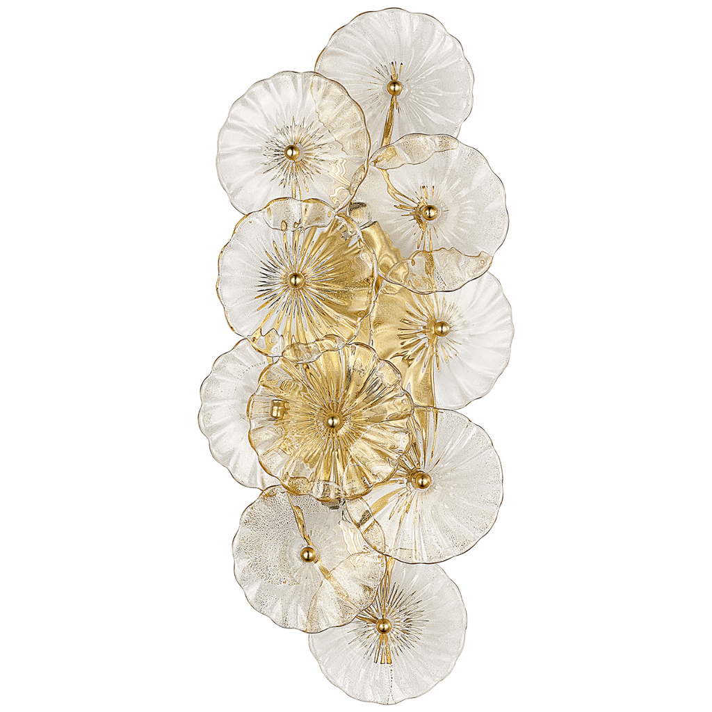 Gianna 21" Layered Sconce | Gild | Gold Fleck Glass