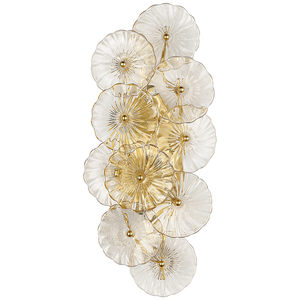 Gianna 21" Layered Sconce | Gild | Gold Fleck Glass