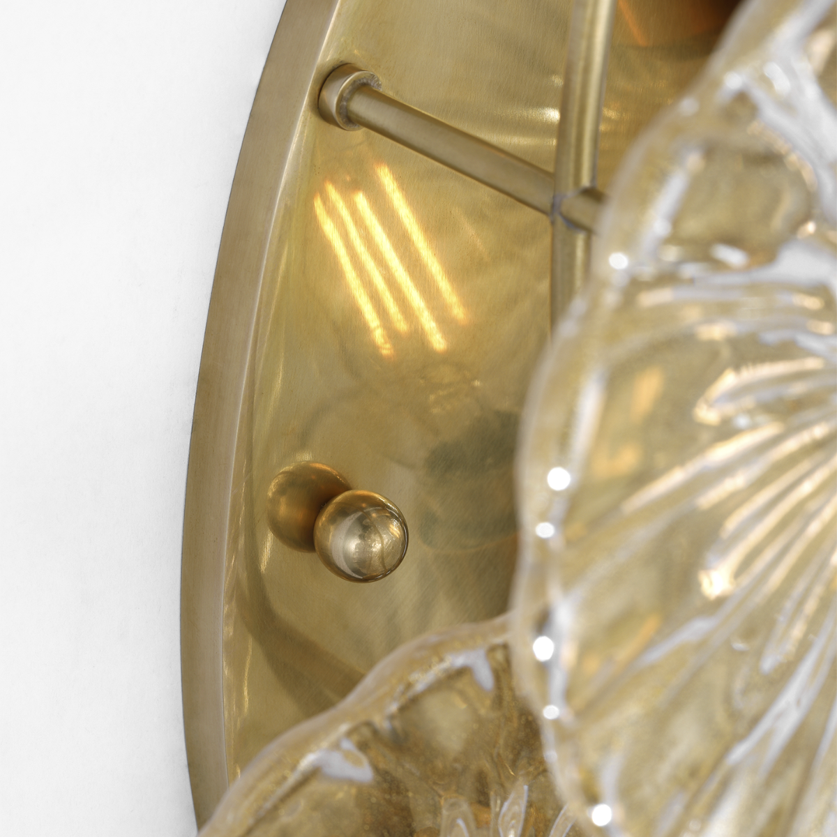 Gianna 21" Layered Sconce | Hand-Rubbed Antique Brass | Gold Fleck Glass