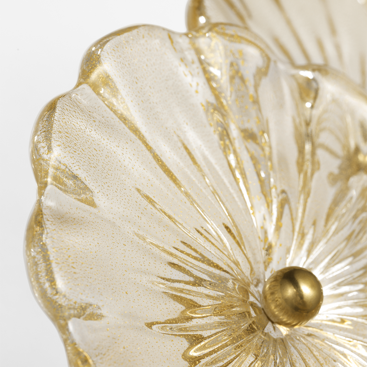 Gianna 21" Layered Sconce | Hand-Rubbed Antique Brass | Gold Fleck Glass