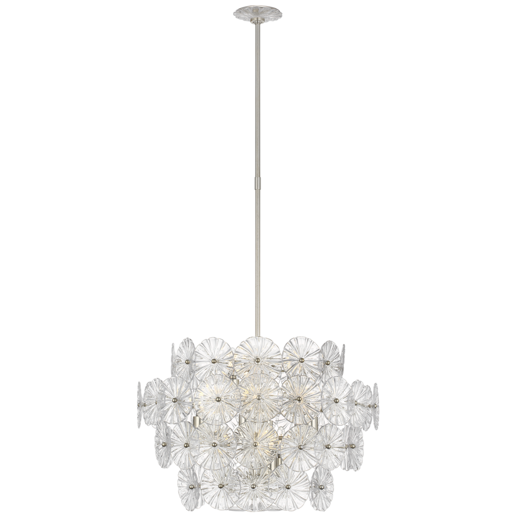 Gianna 24" Chandelier | Burnished Silver Leaf | Clear Glass