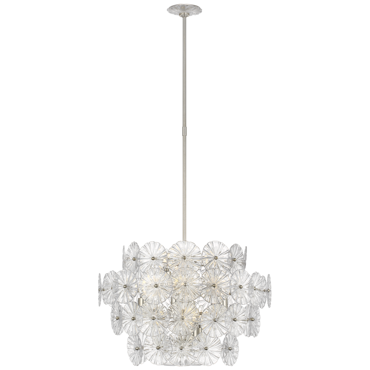 Gianna 24" Chandelier | Burnished Silver Leaf | Clear Glass