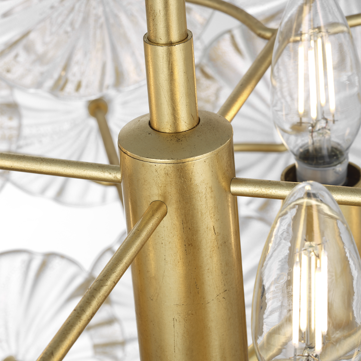 Gianna 24" Chandelier | Gild | Gold Fleck Glass