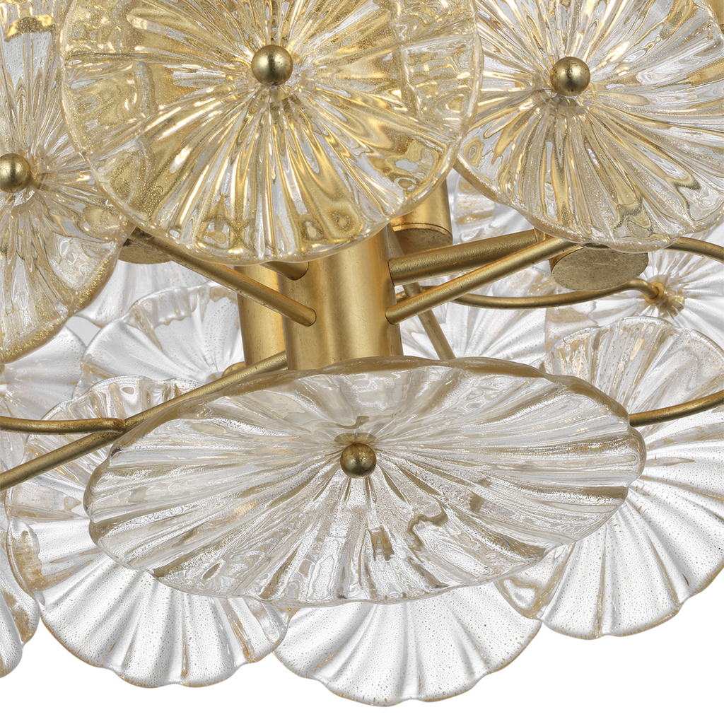 Gianna 24" Chandelier | Gild | Gold Fleck Glass