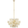 Gianna 24" Chandelier | Hand-Rubbed Antique Brass | Gold Fleck Glass