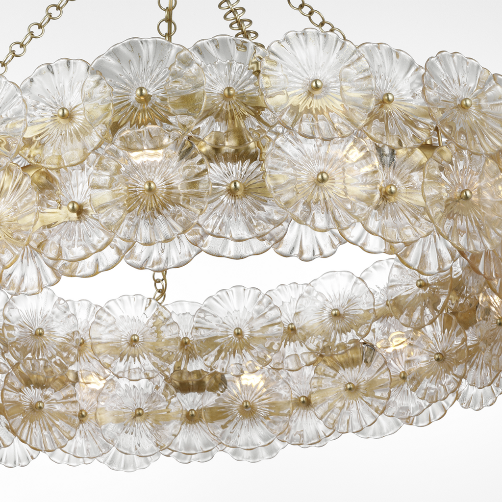 Gianna 36" Ring Chandelier | Gild | Gold Fleck Glass