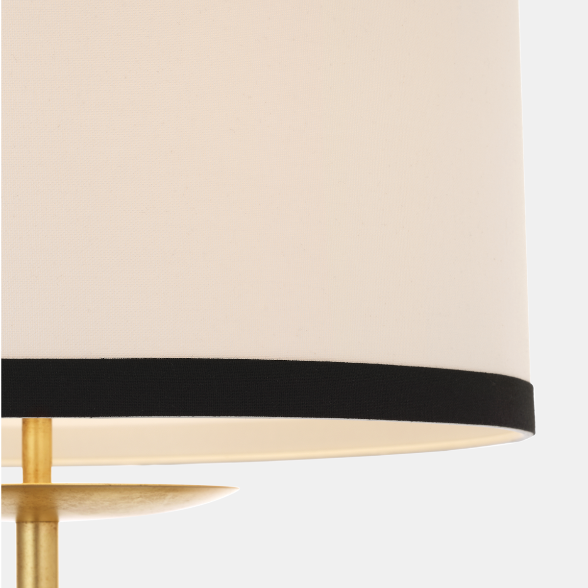 Walker 58" Cordless Floor Lamp | Gild | Linen Shade | Black Linen Trim