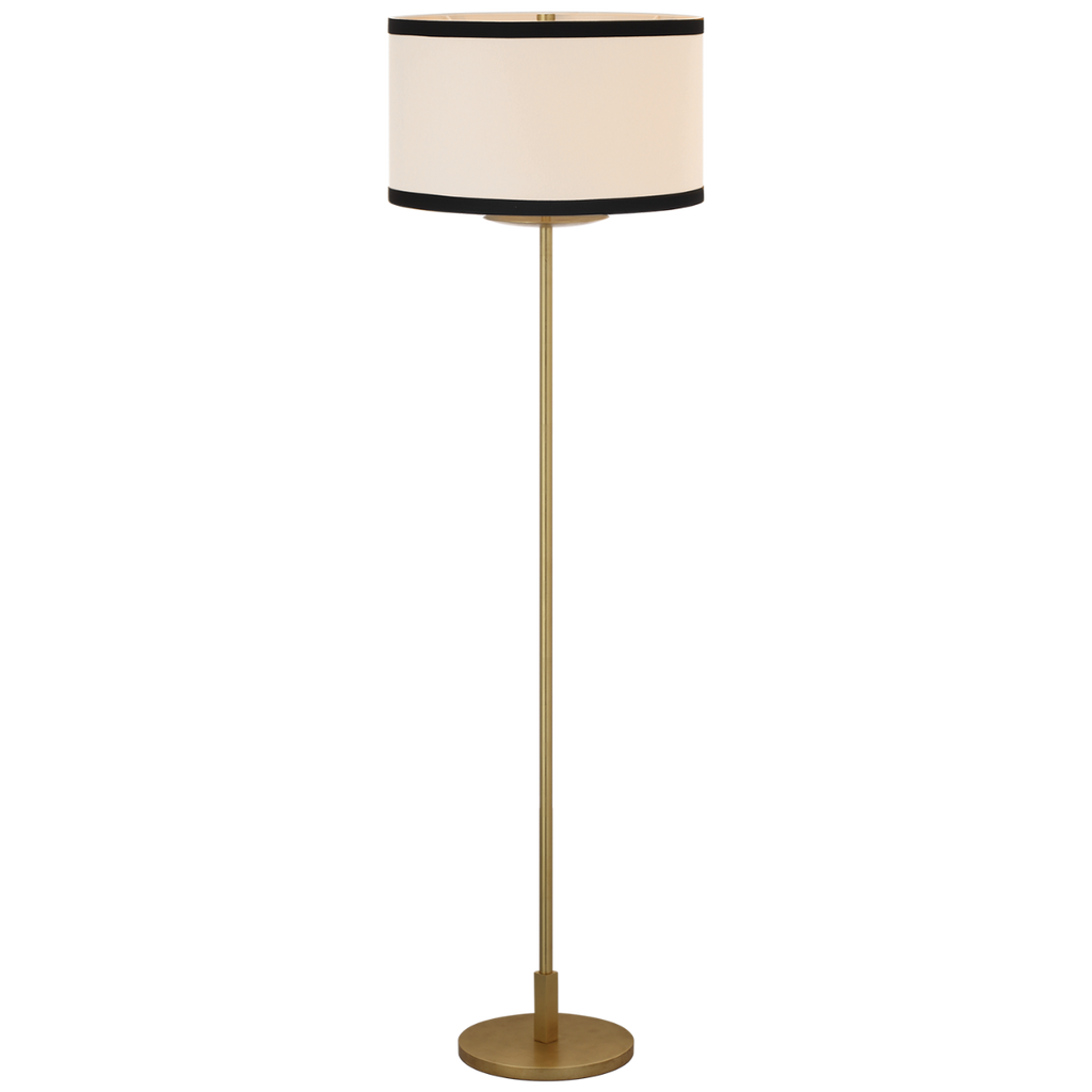 Walker 58" Cordless Floor Lamp | Gild | Linen Shade | Black Linen Trim