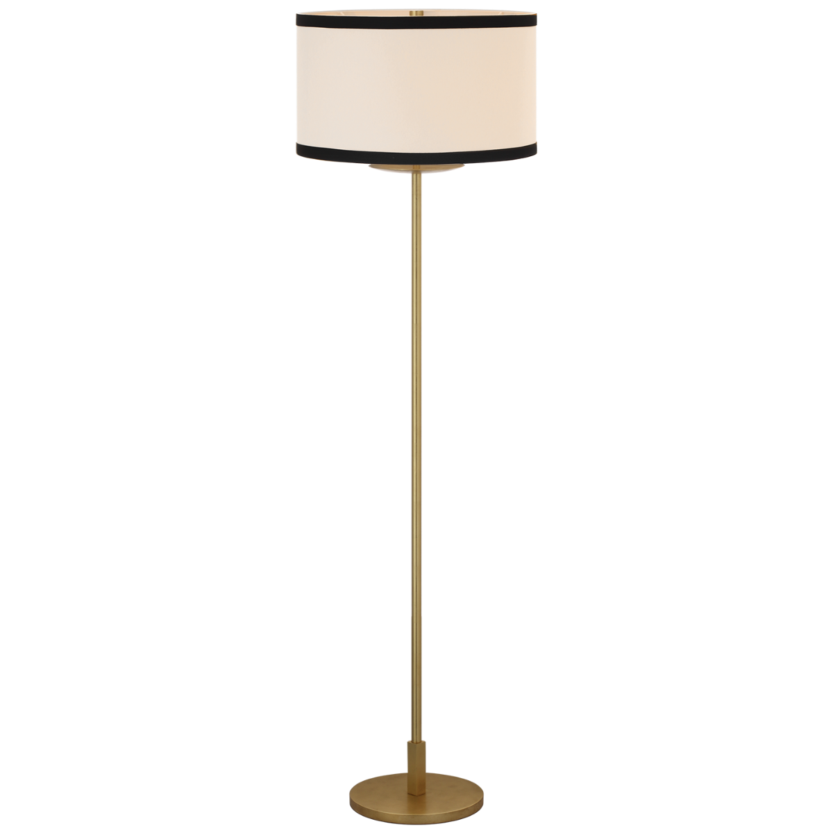 Walker 58" Cordless Floor Lamp | Gild | Linen Shade | Black Linen Trim