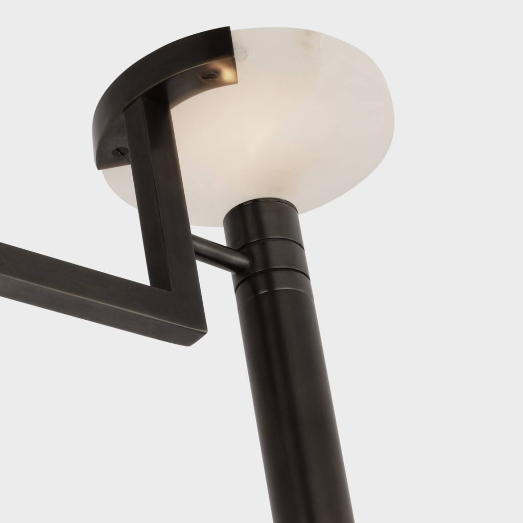 Melange 52" Floating Disc Floor Lamp | Bronze | Alabaster