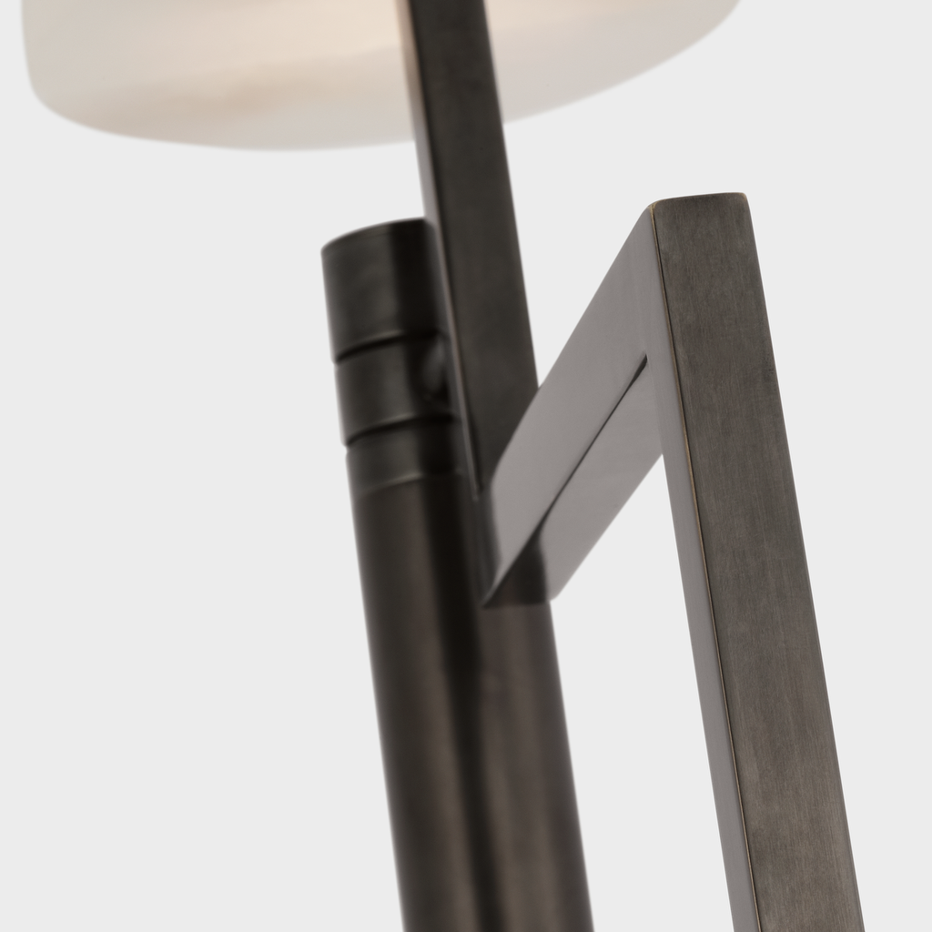 Melange 52" Floating Disc Floor Lamp | Bronze | Alabaster