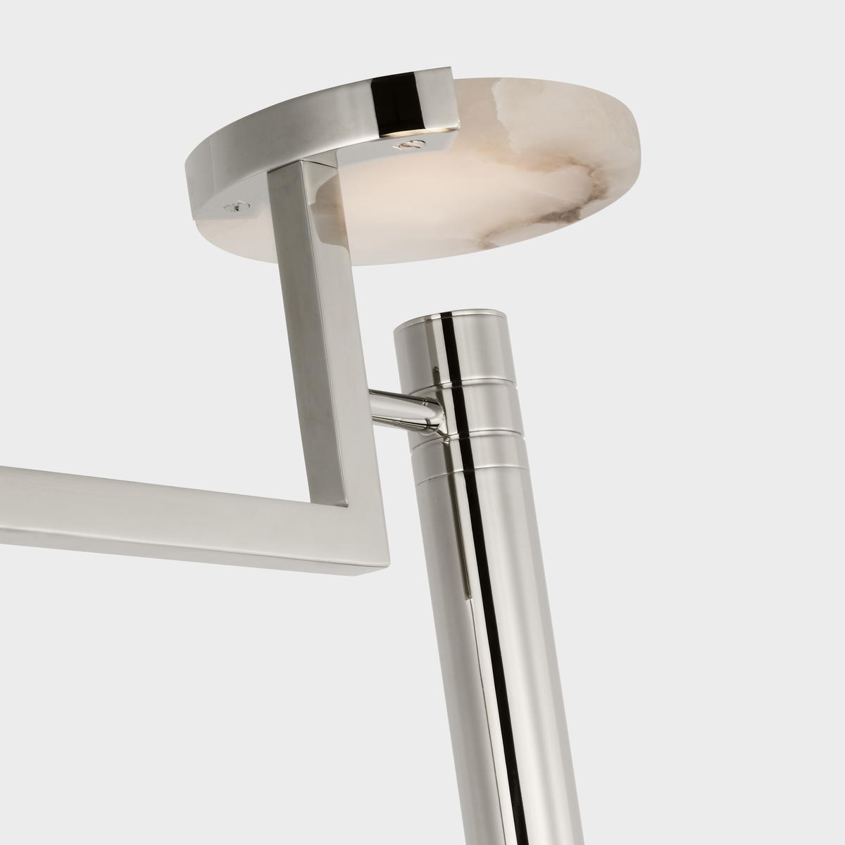 Melange 52" Floating Disc Floor Lamp | Polished Nickel | Alabaster