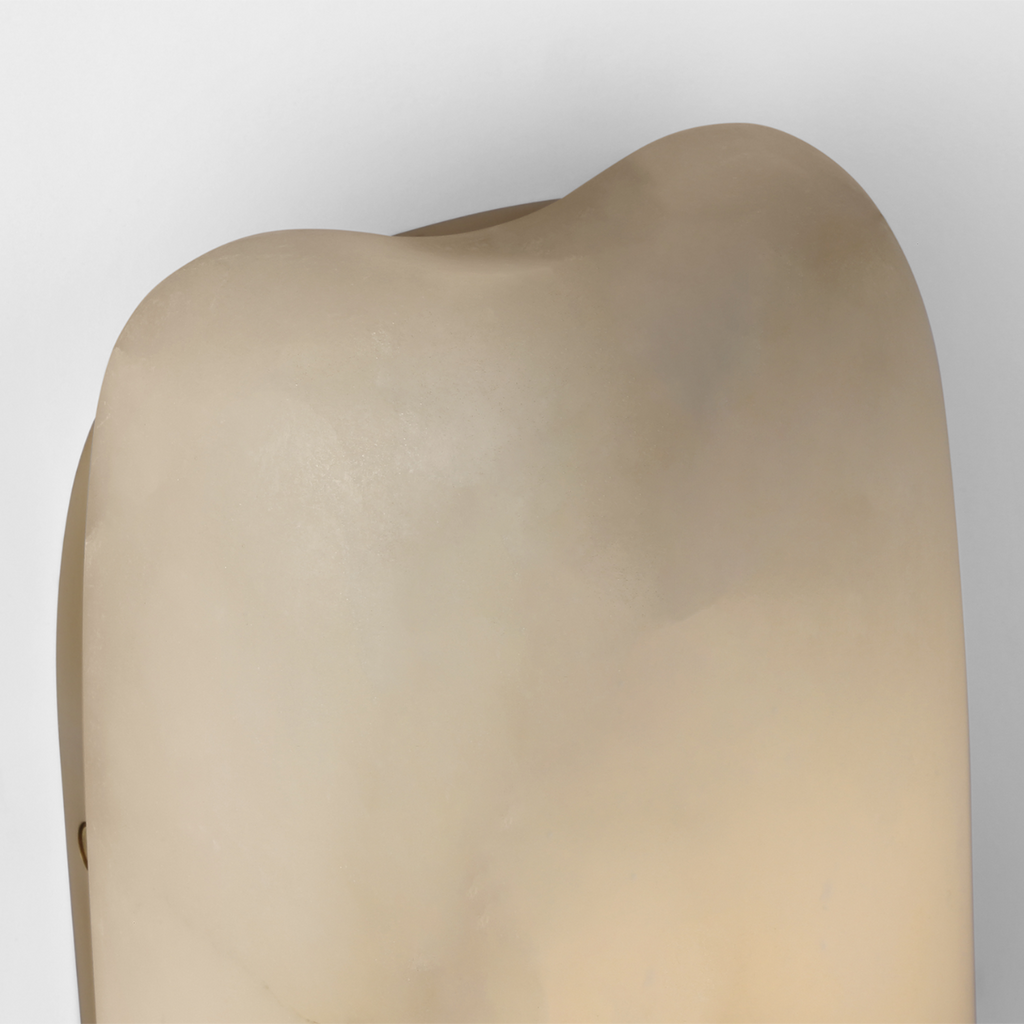 Formosa 26" Linear Sconce | Alabaster and Antique-Burnished Brass