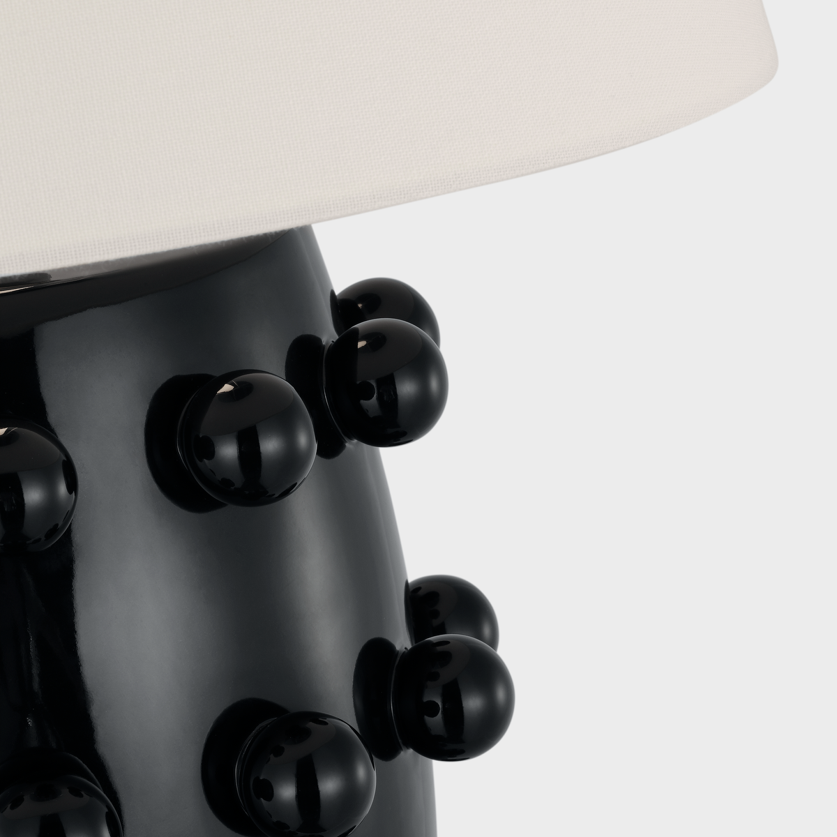 Linden Medium Cordless Table Lamp | Black | Linen Shade