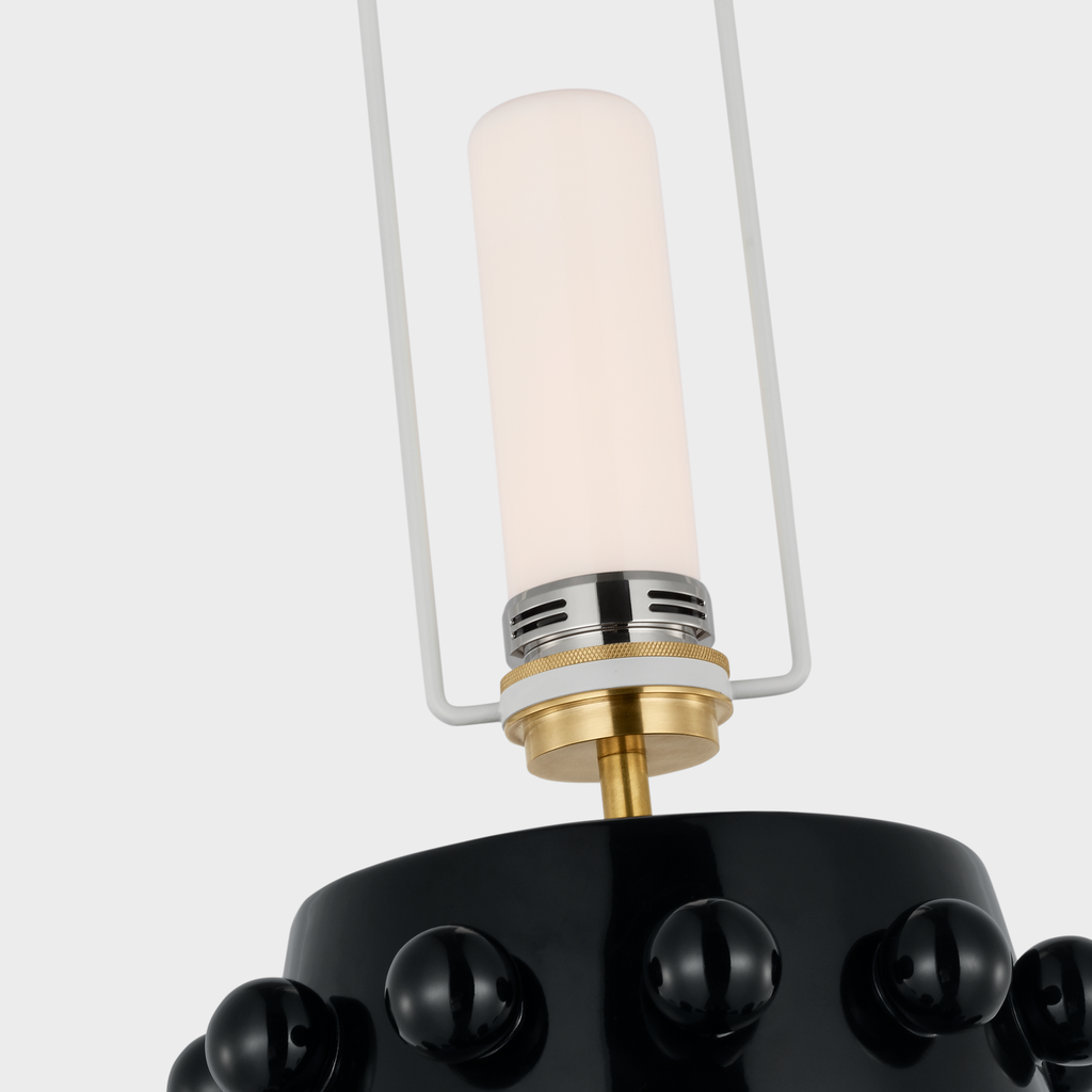 Linden Medium Cordless Table Lamp | Black | Linen Shade