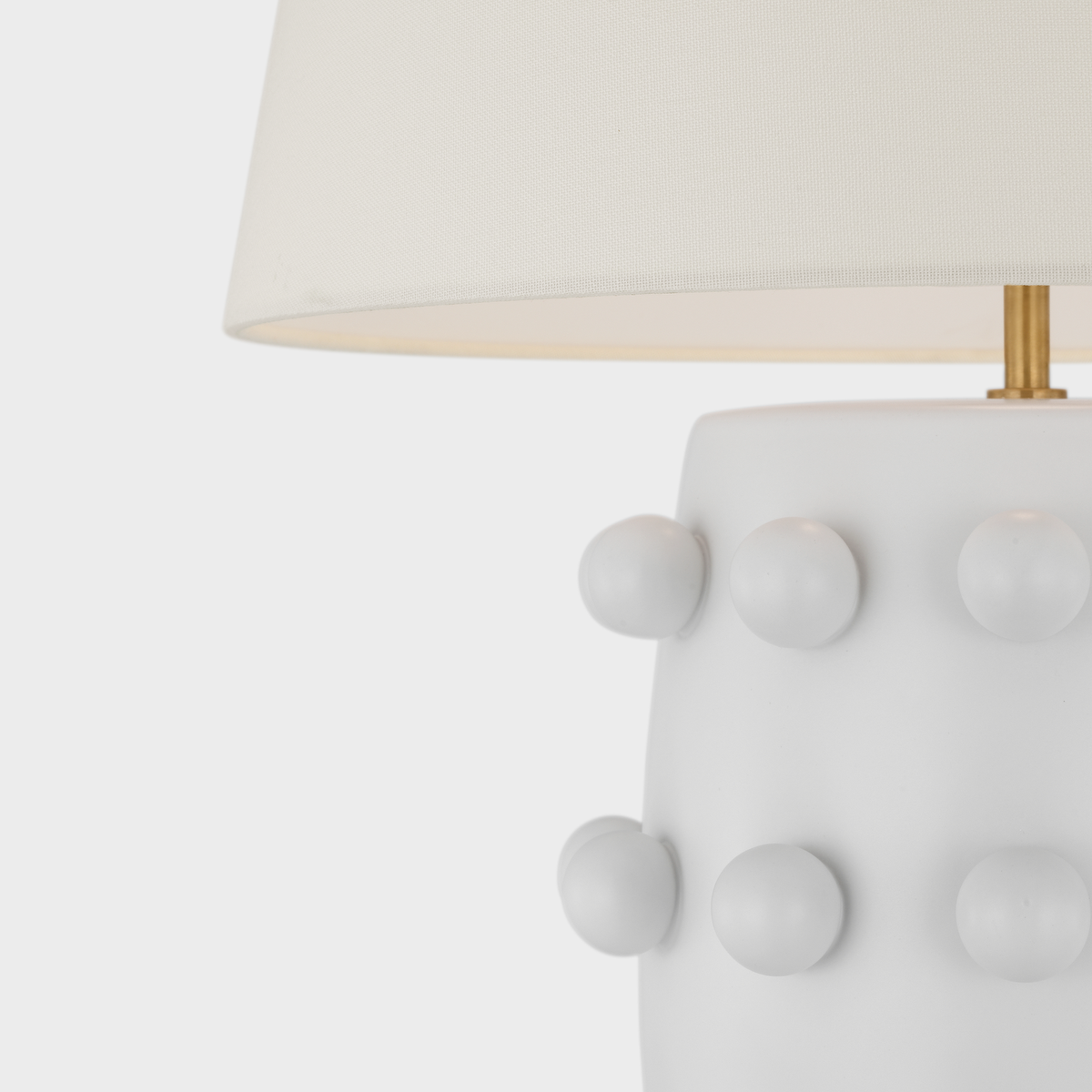 Linden Medium Cordless Table Lamp | Plaster White | Linen Shade