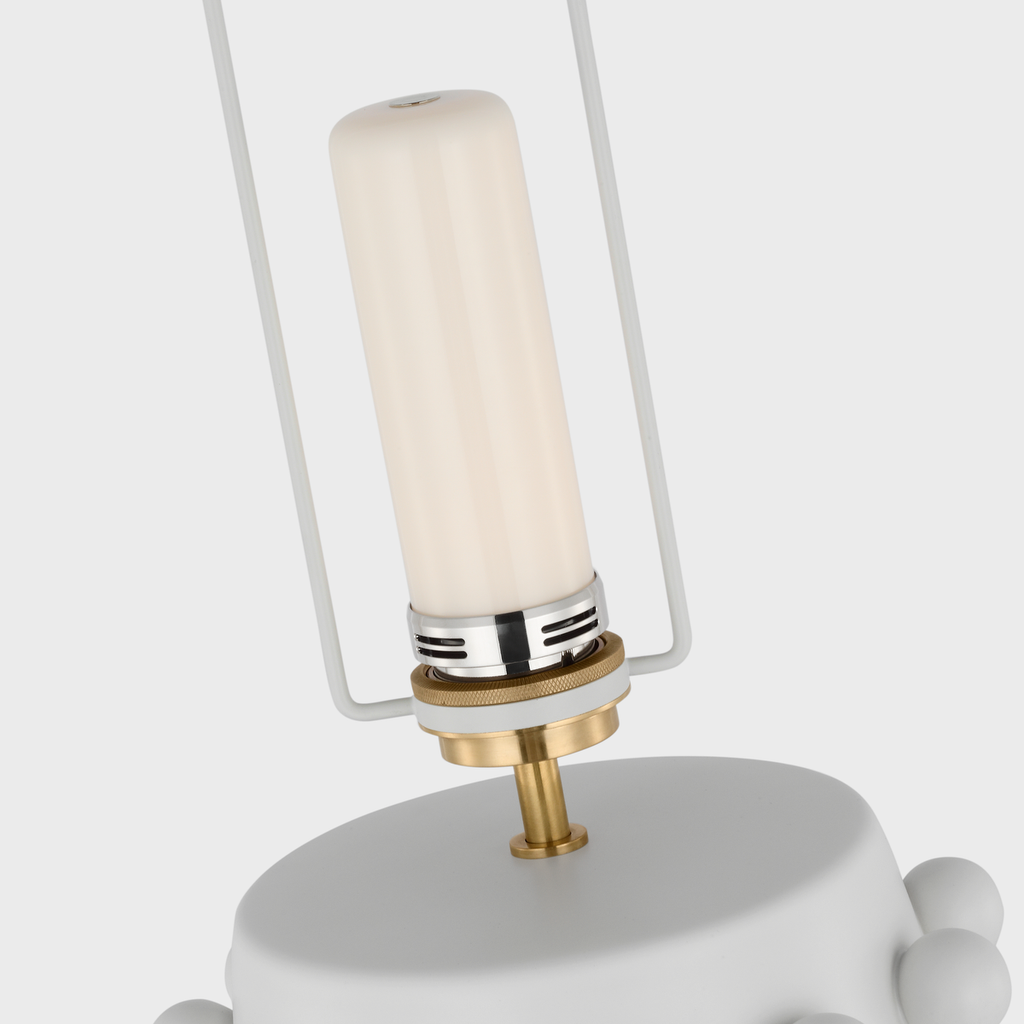 Linden Medium Cordless Table Lamp | Plaster White | Linen Shade