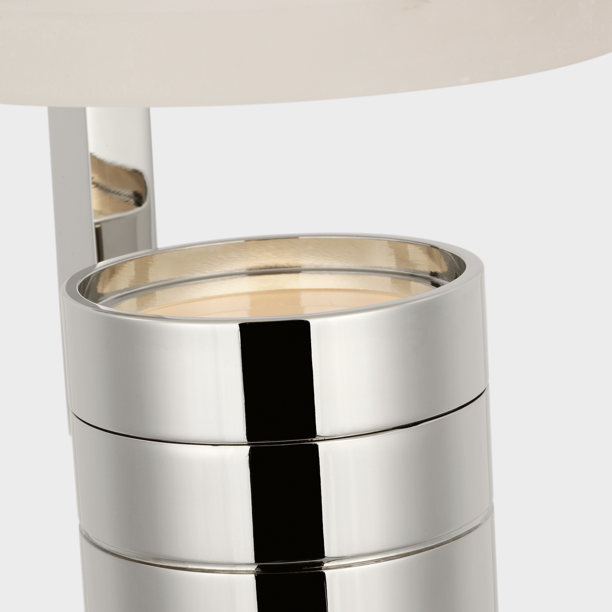 Melange 9" Rechargeable Floating Disc Accent Lamp | Polished Nickel | Alabaster