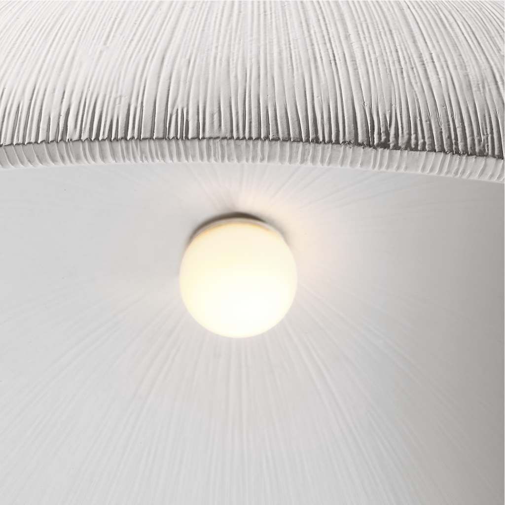 Utopia 18" Sculpted Pendant | Plaster White | White Glass