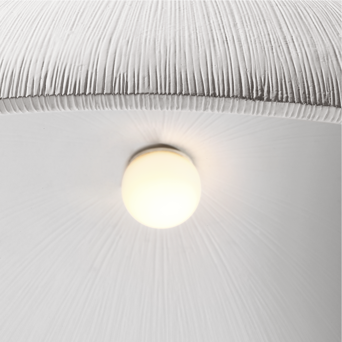 Utopia 18" Sculpted Pendant | Plaster White | White Glass