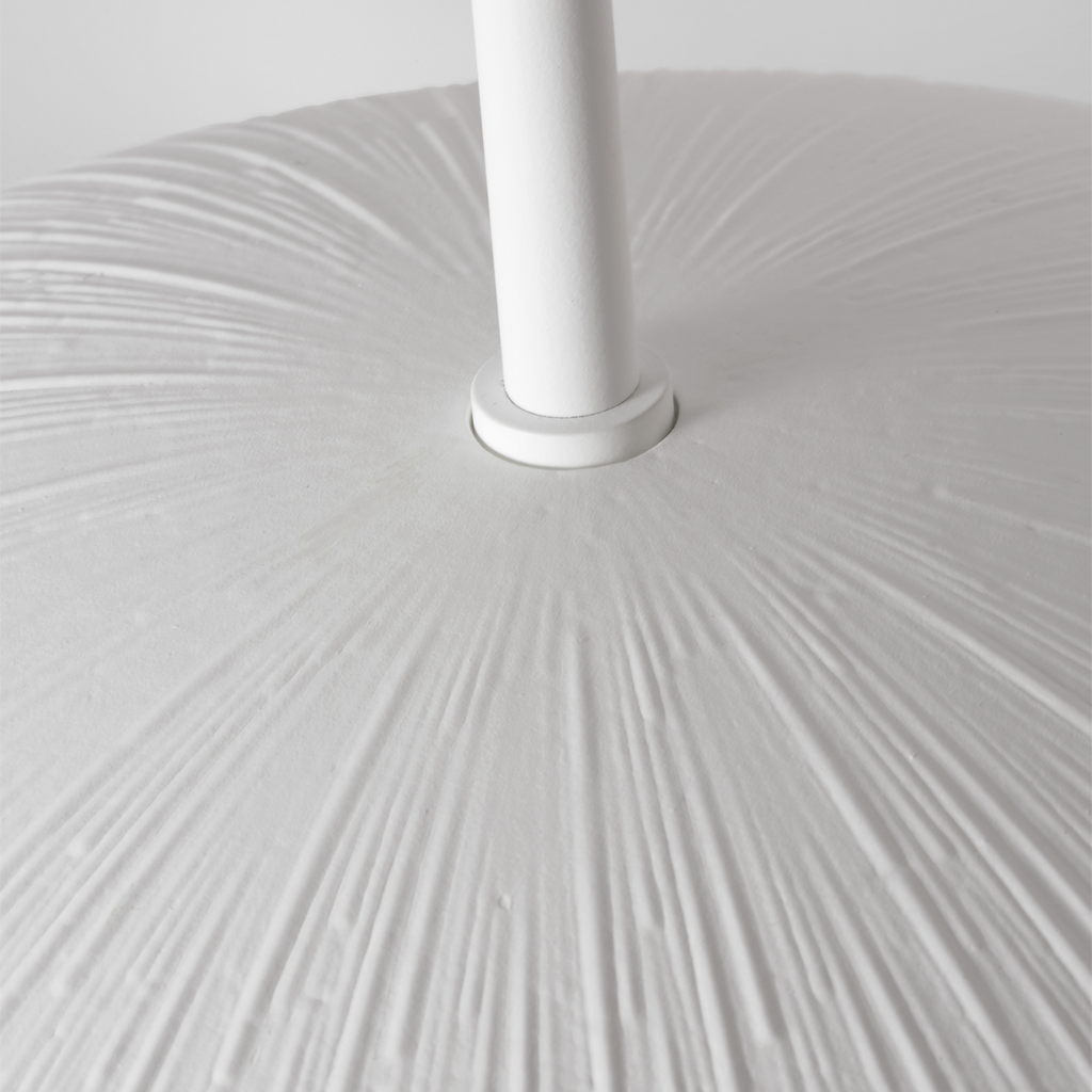 Utopia 18" Sculpted Pendant | Plaster White | White Glass