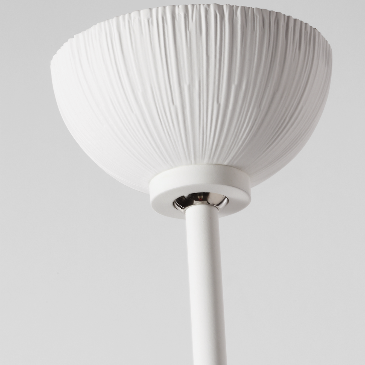 Utopia 18" Sculpted Pendant | Plaster White | White Glass