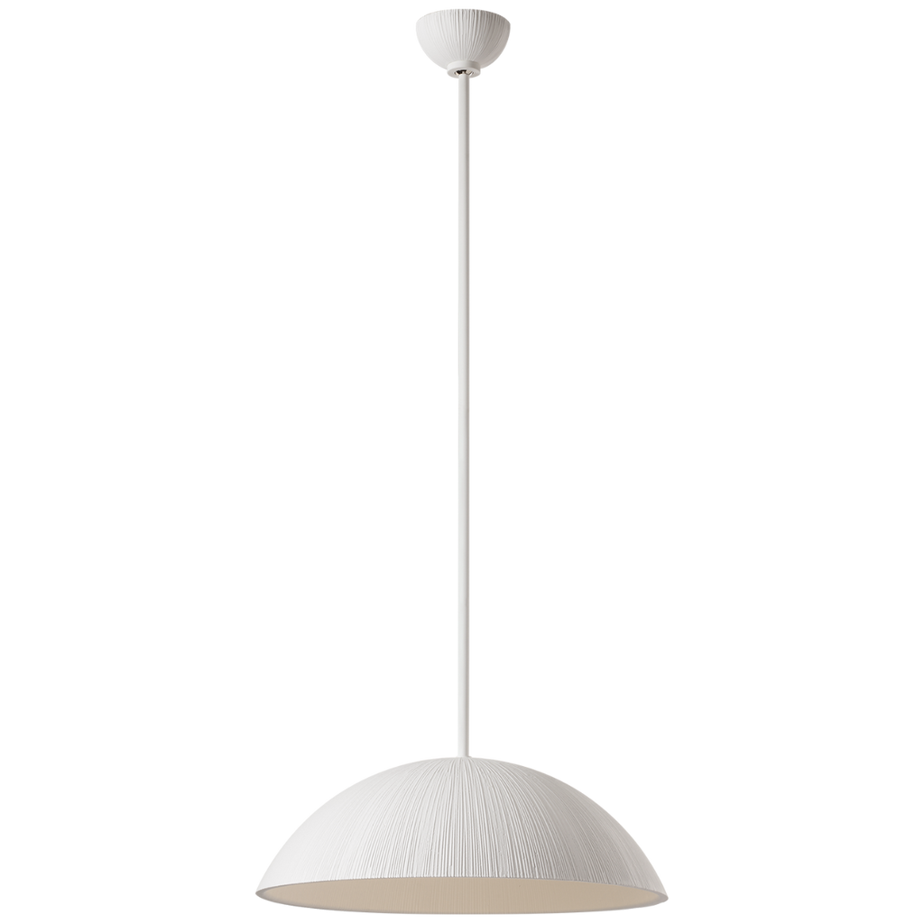 Utopia 18" Sculpted Pendant | Plaster White | White Glass