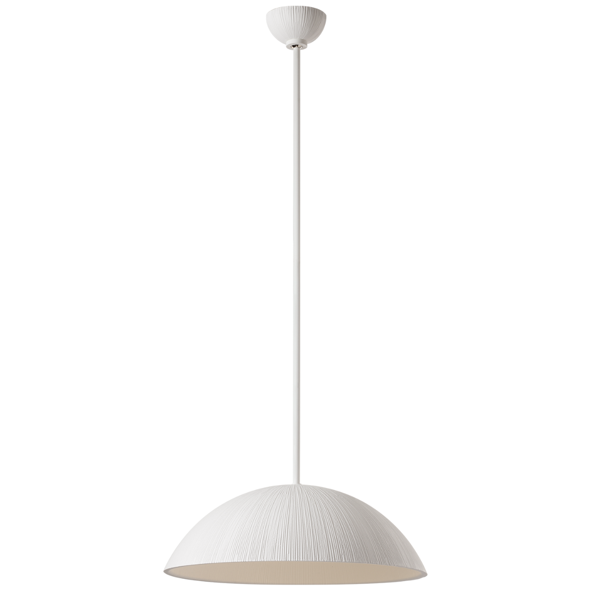 Utopia 18" Sculpted Pendant | Plaster White | White Glass