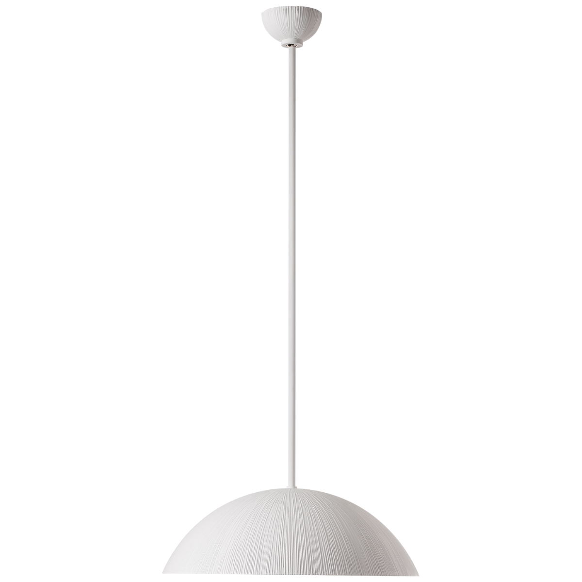 Utopia 18" Sculpted Pendant | Plaster White | White Glass