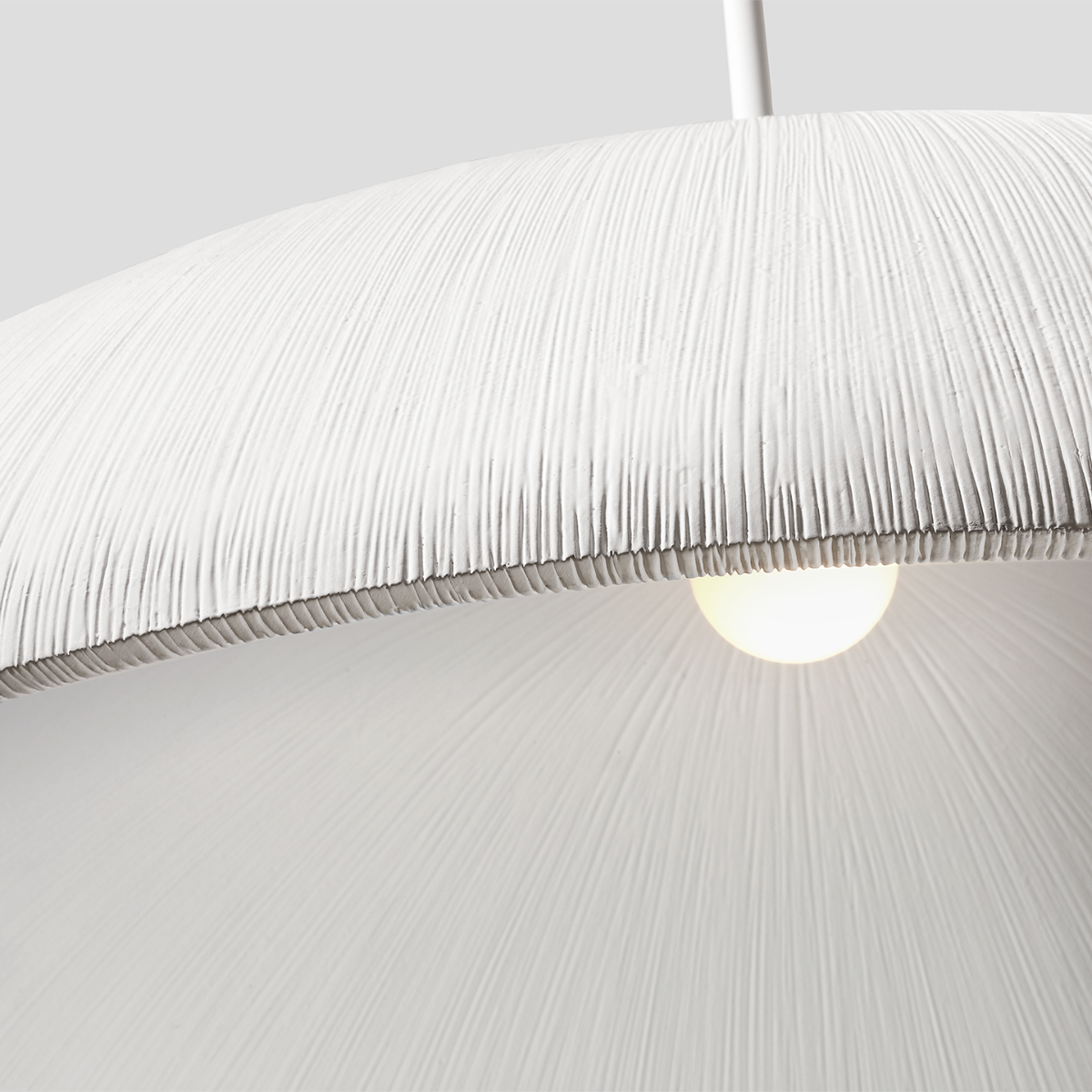Utopia 48" Sculpted Pendant | Plaster White | White Glass