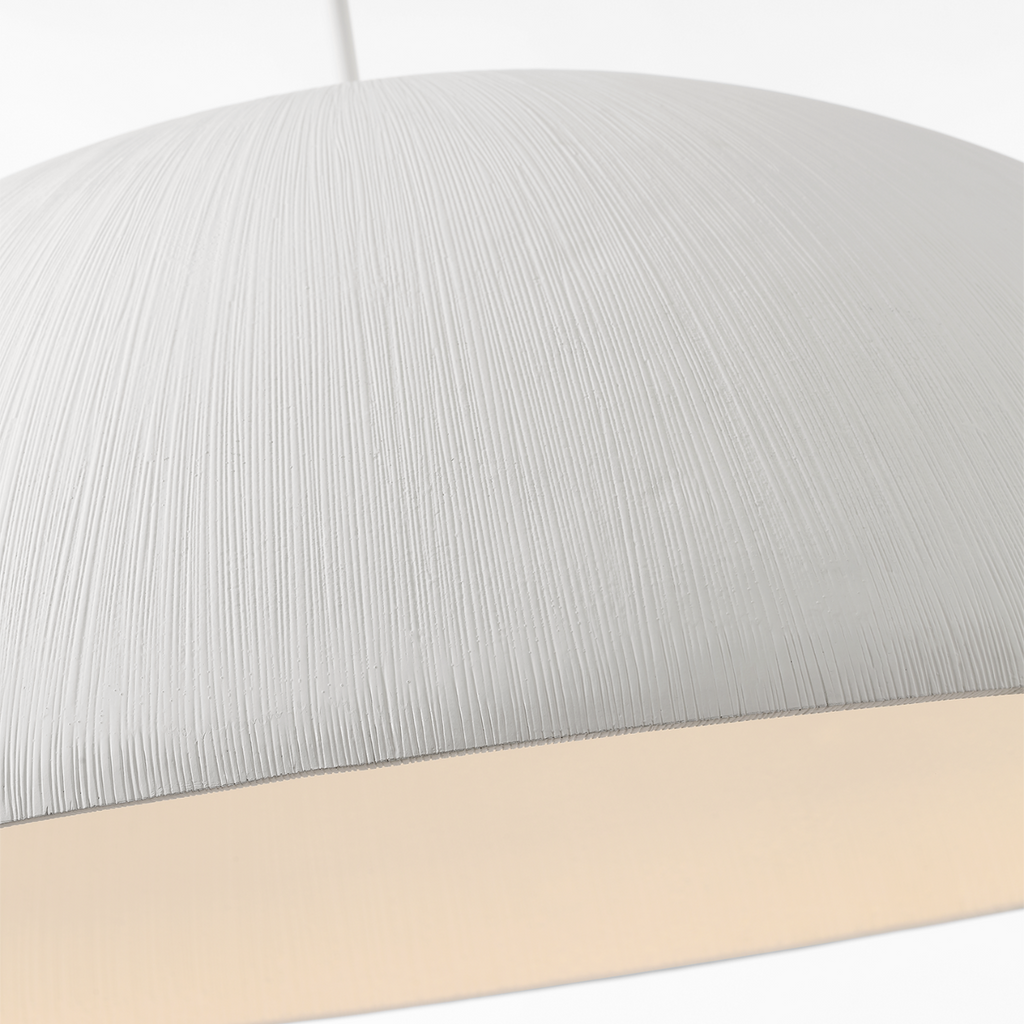 Utopia 48" Sculpted Pendant | Plaster White | White Glass