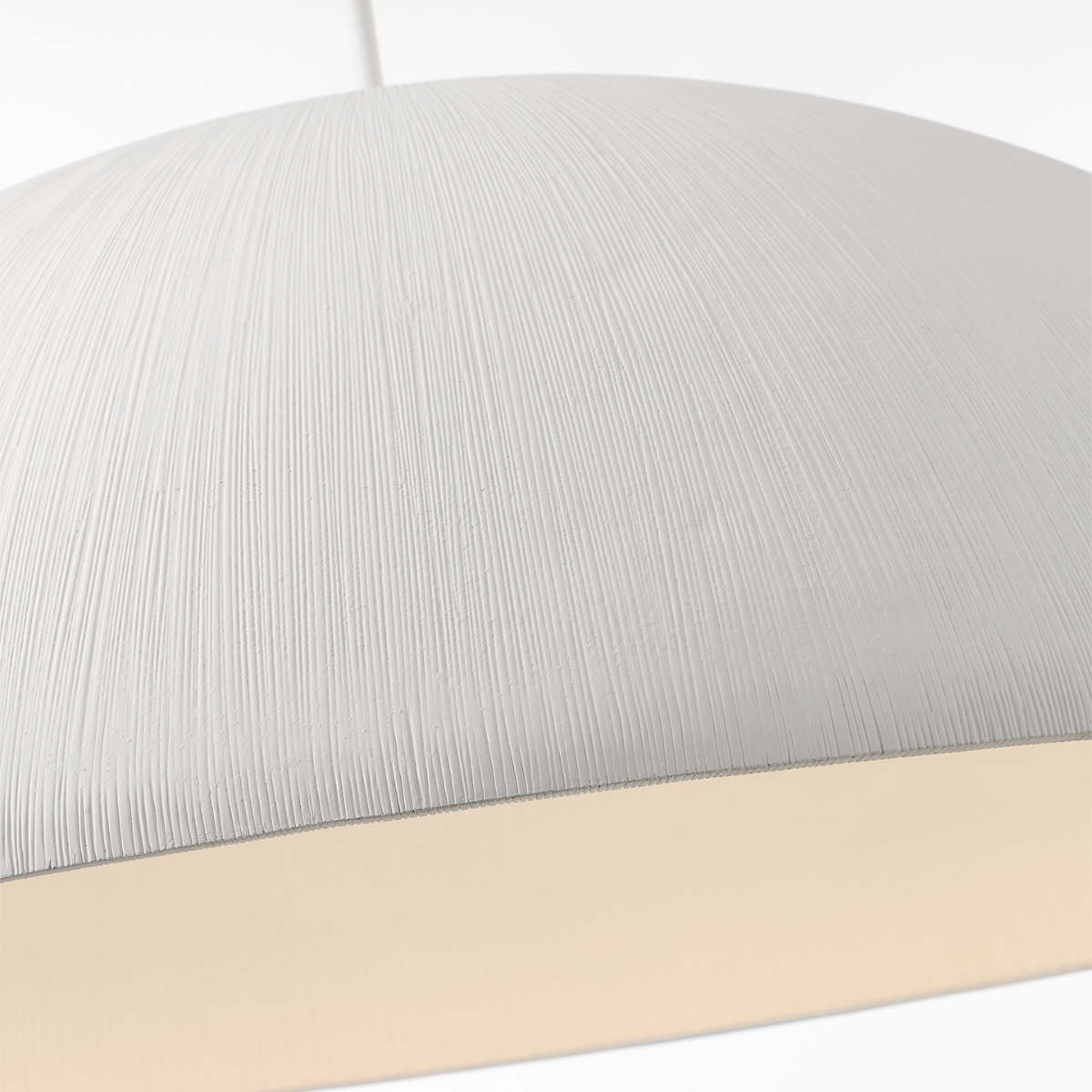 Utopia 48" Sculpted Pendant | Plaster White | White Glass