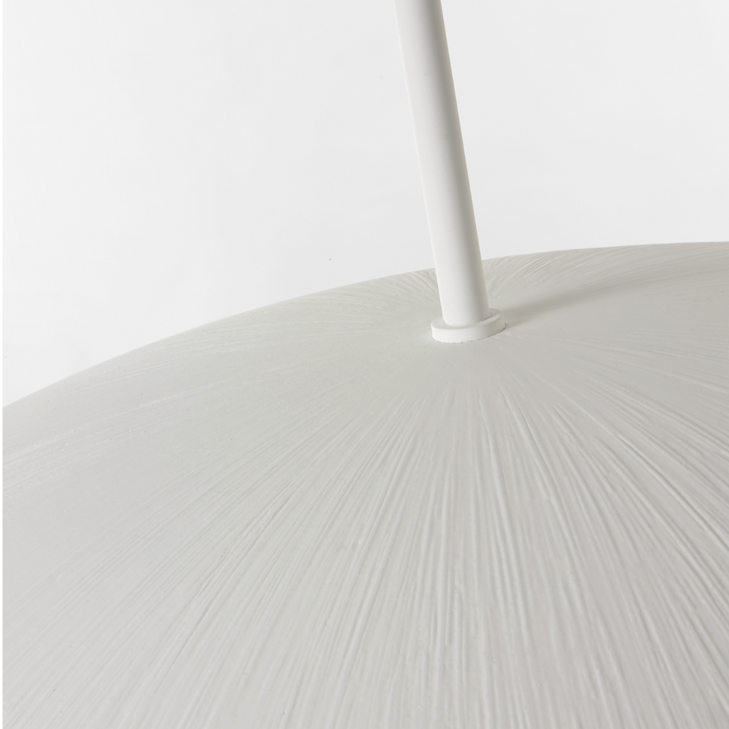 Utopia 48" Sculpted Pendant | Plaster White | White Glass