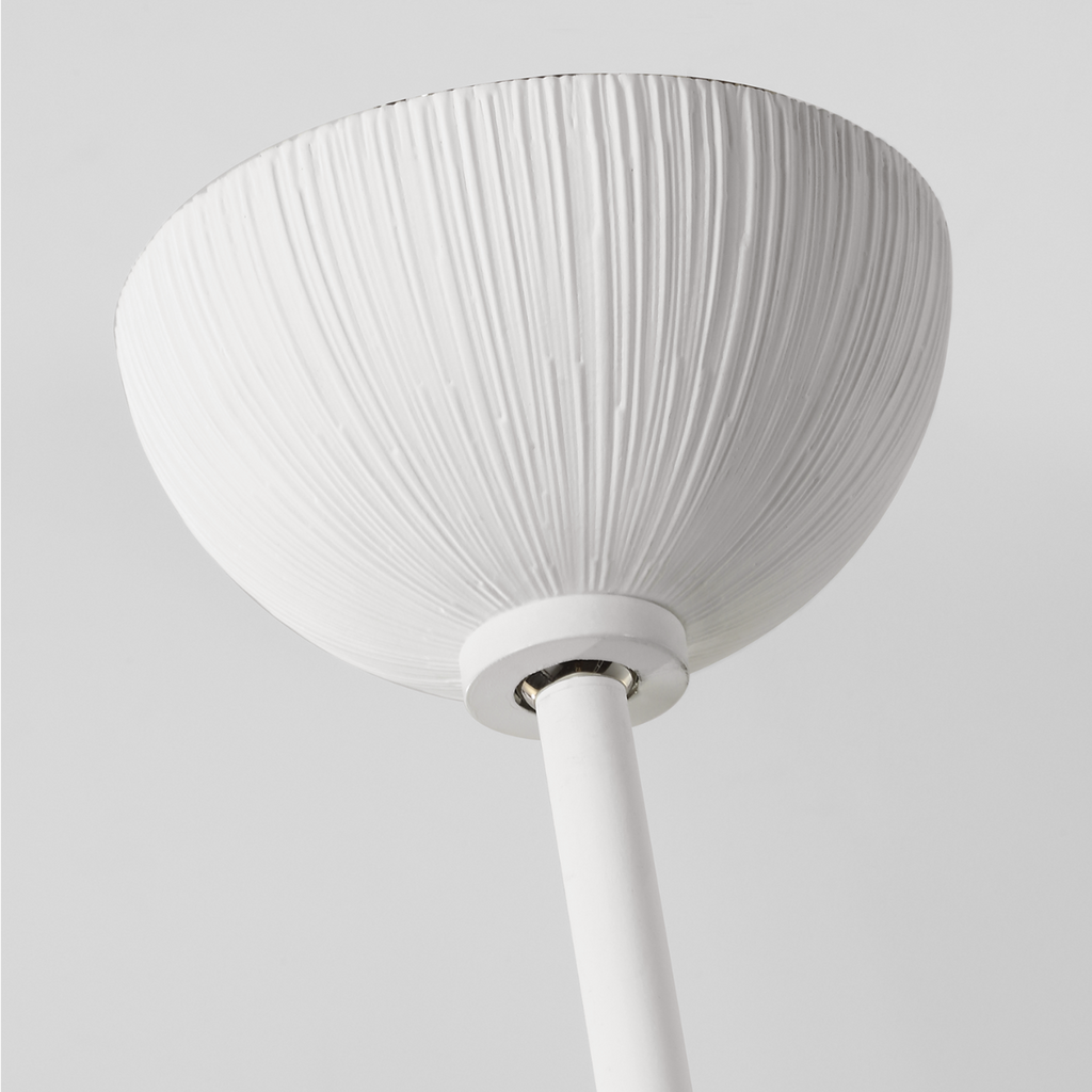 Utopia 48" Sculpted Pendant | Plaster White | White Glass